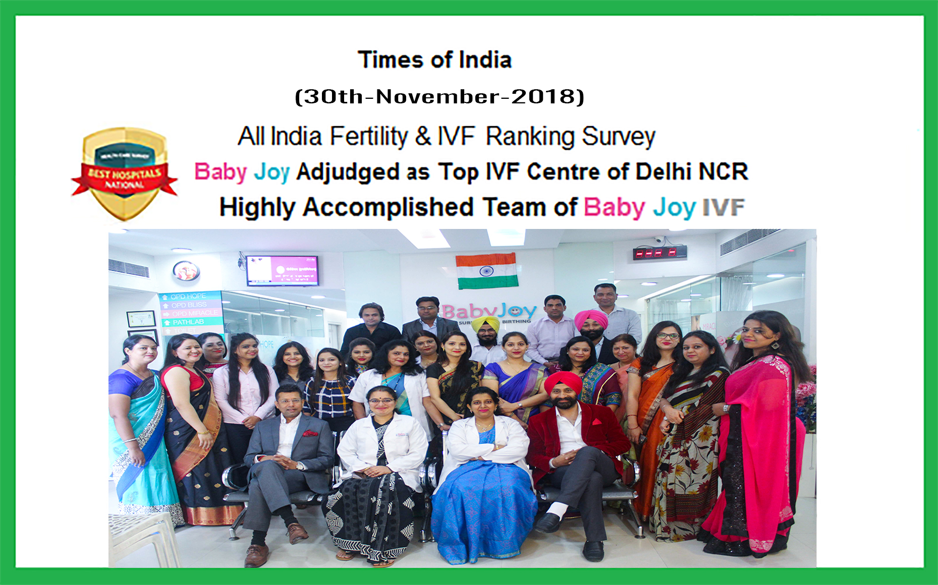Baby Joy IVF Centre in delhi TOI pic